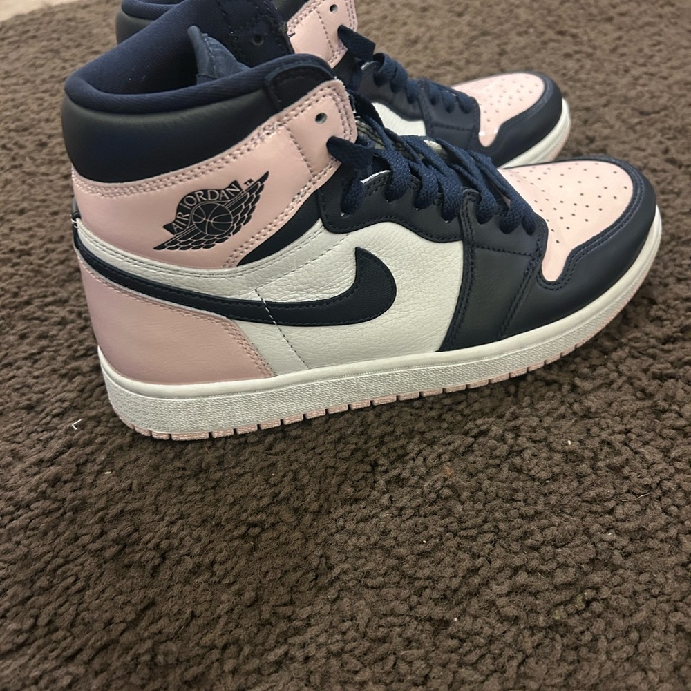 Jordan Women's Pink and Navy Sneakers